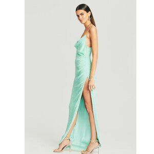 Retrofete *NEW* Handmade Katya Sequined Aqua Maxi Dress - flawed